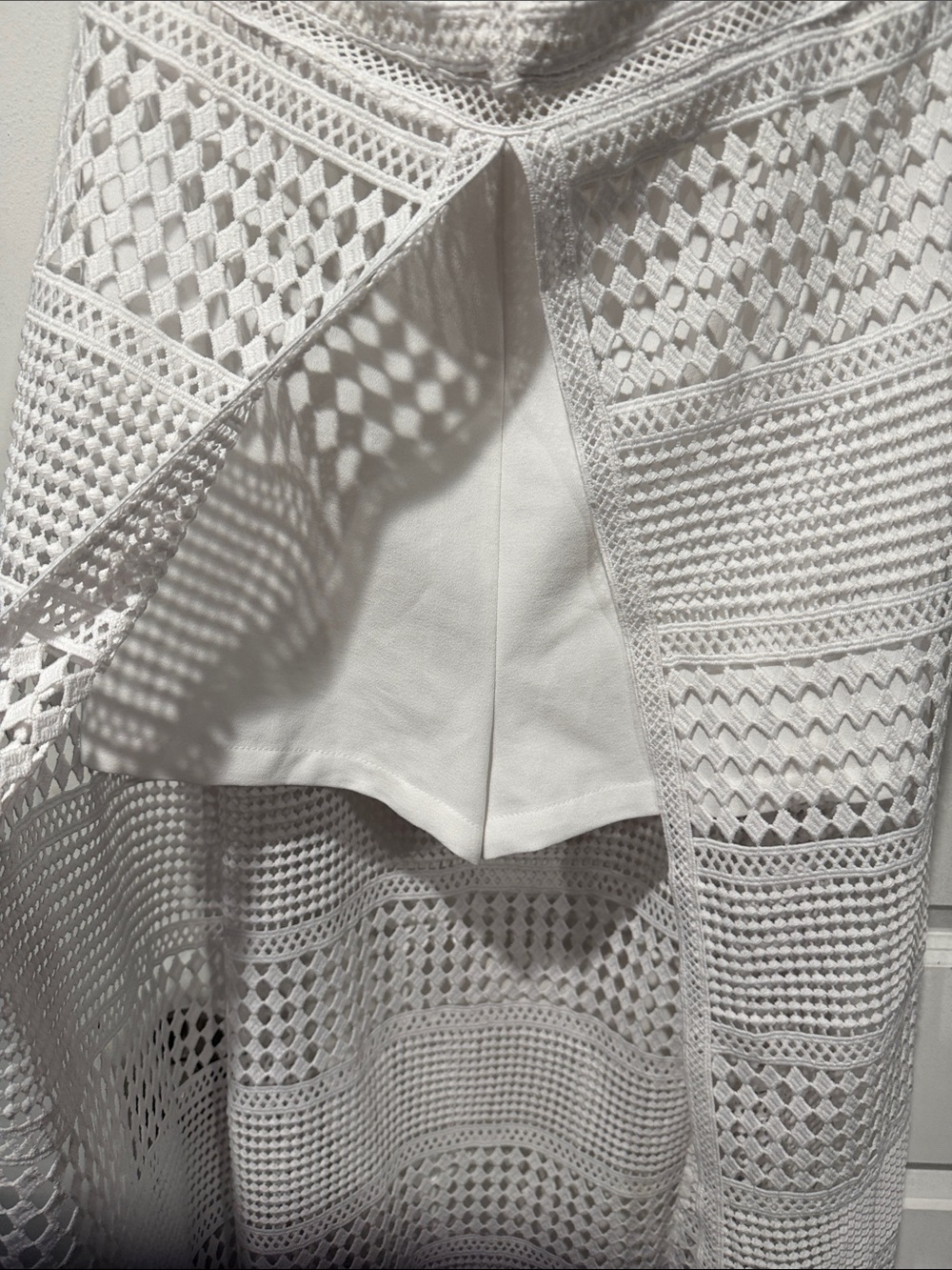GUESS White Crochet Fringe Maxi Dress with shorts - Picture 6 of 8
